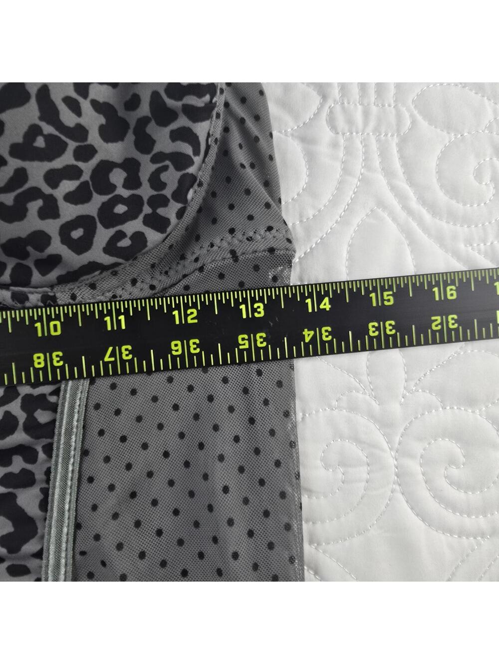 Y2k Rampage gray Leopard Print Chemise Babydoll lingerie Large Junior - Picture 8 of 8